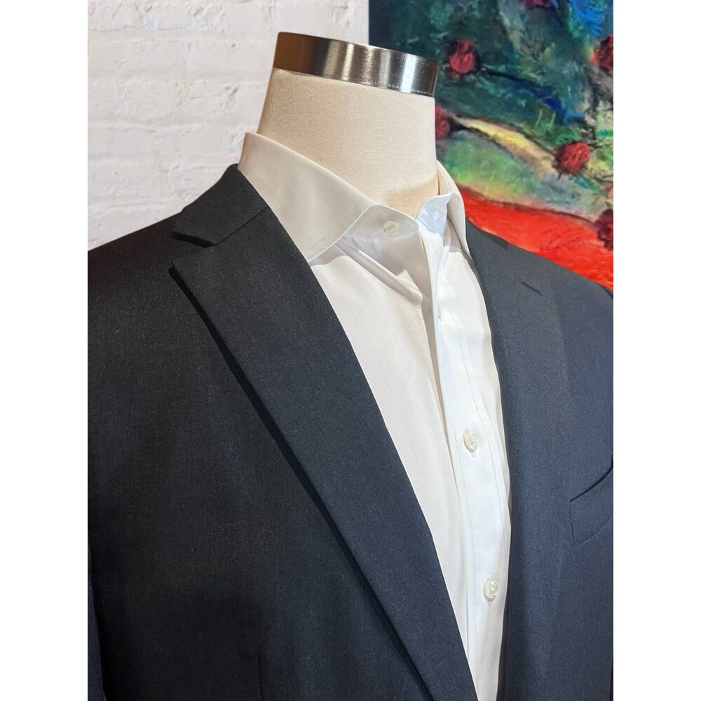 Hugo Boss 44R Solid Charcoal Gray Blazer Jacket Super 100s USA - Picture 6 of 16